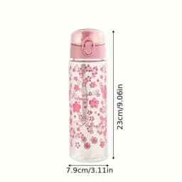 780ML Large Capacity Sports Transparent Water Bottle Leakproof Flower Plastic Drinking Bottles Outdoor Cycling Hiking Gym Jugs