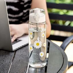 780ML Large Capacity Sports Transparent Water Bottle Leakproof Flower Plastic Drinking Bottles Outdoor Cycling Hiking Gym Jugs