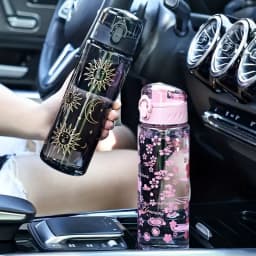780ML Large Capacity Sports Transparent Water Bottle Leakproof Flower Plastic Drinking Bottles Outdoor Cycling Hiking Gym Jugs