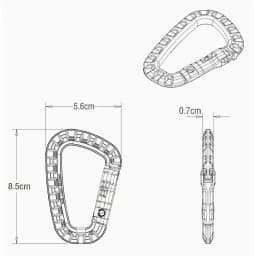 5/10/15/20pcs Tactical D-Shape Plastic Carabiner With Hard Spring Snap Clip ITW Keychain Gear Hook For Outdoor Camping Tools