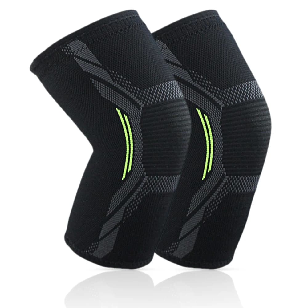2PCS High-Elastic Compression Knee Sleeves,Breathable Supportive Knee Braces with Reinforced Knee Pad,Gym Sports Knee Support