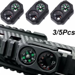 3/5Pcs Compass Thermometer Combo 2 in 1 Tactical Airsoft AR15 M4 M16 Compact Navigation Thermometer for 20mm Rail Gun Accessory