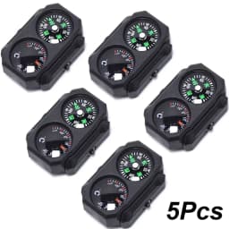 3/5Pcs Compass Thermometer Combo 2 in 1 Tactical Airsoft AR15 M4 M16 Compact Navigation Thermometer for 20mm Rail Gun Accessory