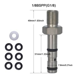 Stainless Steel Filling Probe Quick Charging Adapter Valve 8mm Fill Nipple or 1/8BSPP Thread for High Pressure Air