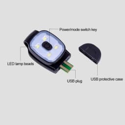 Multi-Function LED Clip Lamp Lightweight Warning Lights LED Clip Flashlight Waterproof USB Rechargeable For Runners