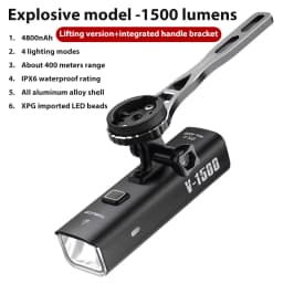 TOSUOD Bicycle Light 1000/1200/1500 Lumen Bike Headlight Power Bank Flashlight Handlebar USB Charging MTB Road Highlight