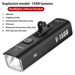 TOSUOD Bicycle Light 1000/1200/1500 Lumen Bike Headlight Power Bank Flashlight Handlebar USB Charging MTB Road Highlight