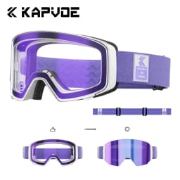 Kapvoe Flip Over Magnetic Snow Goggles Photochromic Ski Men Snowmobile Anti-Fog Snowboard Goggles Women Ski Equipment UV400