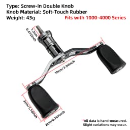 Huidiao Stainless Steel Screw-in Handle for Spinning Fishing Reel 1000-4000 Series Waterproof Rocker Arm Soft Rubber Double Grip