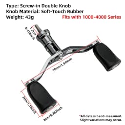Huidiao Stainless Steel Screw-in Handle for Spinning Fishing Reel 1000-4000 Series Waterproof Rocker Arm Soft Rubber Double Grip