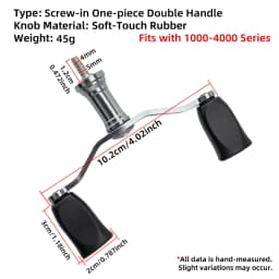 Huidiao Stainless Steel Screw-in Handle for Spinning Fishing Reel 1000-4000 Series Waterproof Rocker Arm Soft Rubber Double Grip