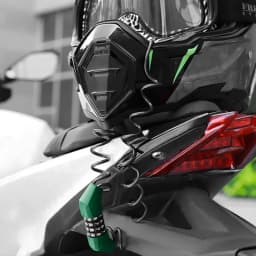 TOSUOD Motorcycle Bike Portable Anti-Theft 4-Digit Password Helmet Lock Zinc Alloy Lock PVC Leather Cover Steel Wire Rope Lock