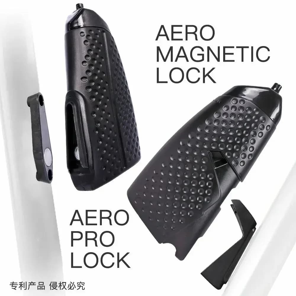 Aero Bicycle PBA Free Squeeze Road MTB Time Trail TT Track Bike Water Bottle with Attached Bottle Cage Magnetic Mounting Bases