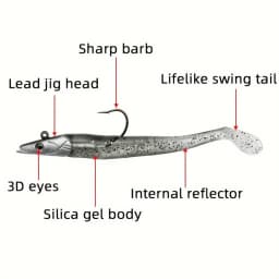 5pcs 11cm 10g Weights Slow Sinking Jig Head Swimbait for Saltwater Fishing Flounder Cod Seabass Paddle Tail Soft Lure Tackle
