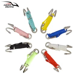 1Pcs 316 Stainless Steel Double Reef Hook With Luminous Rope Corrosion Preventive Scuba Diving BCD Safe Equipment