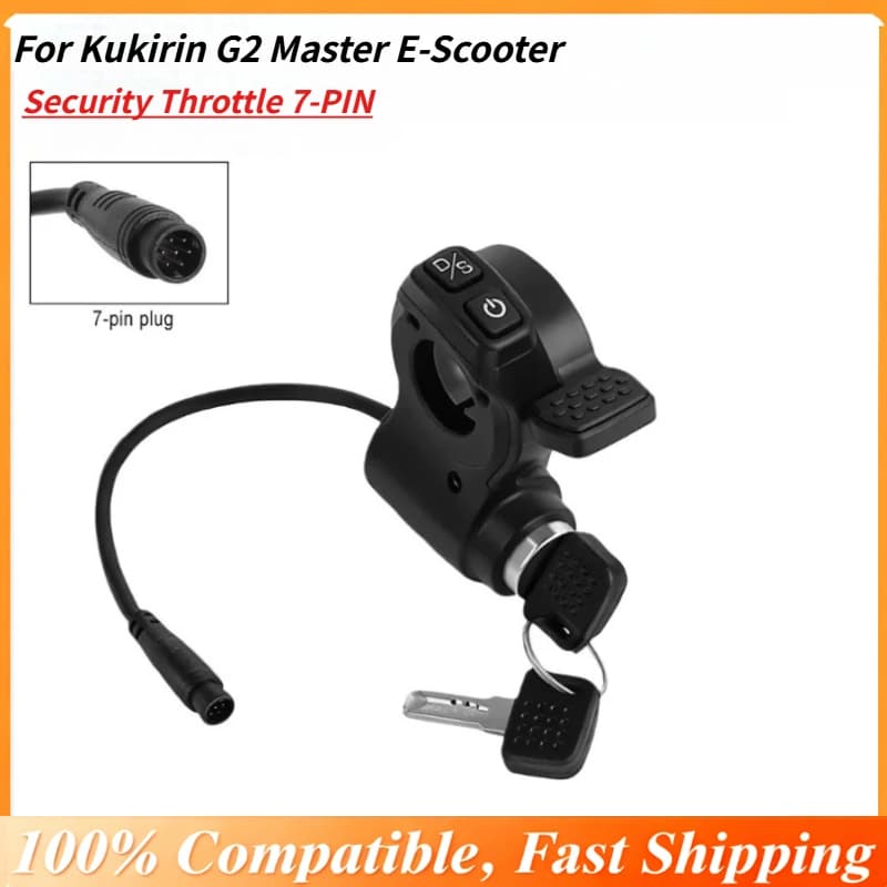 Security Throttle for Kukirin G2 Master E-Scooter Key Ignition Switch & Thumb Accelerator Combo in Single Handlebar Control Unit
