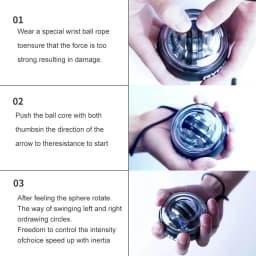 Power Wrist Hand Ball Trainer Ball Wrist Strengthener Gyro Self-Starting Forearm Trainer Gyro Ball for Strengthening Muscles