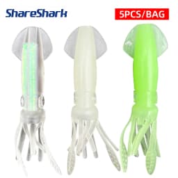 ShareShark 5pcs/set 10cm Bionic Squid Bait Artificial Sea Fishing Lure Outdoor Fishing Accessories
