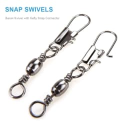 100pcs 5 Size Swivel Fishing Connector Snap Pin Rolling Swivels for Lure Line Hook Tackle Connectors Gear Fish Tool Accessories