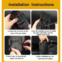 3PCS QLS Kit Quick Locking System Kit, QLS Receiver Plate Platform Attachment for Duty Holster Locking Fork
