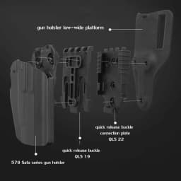 3PCS QLS Kit Quick Locking System Kit, QLS Receiver Plate Platform Attachment for Duty Holster Locking Fork
