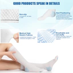 1Pair Ted Hose Thigh High Anti Embolism Compression Stockings for Women Men, Surgical Compression Stockings, 15-21 MmHg