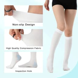 1Pair Ted Hose Thigh High Anti Embolism Compression Stockings for Women Men, Surgical Compression Stockings, 15-21 MmHg