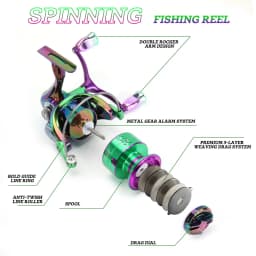 Sougayilang Double Handle Spinning Fishing Reel CNC Aluminum Spool 5.0:1/4.7:1 Gear Ratio All Metal fishing reel Fishing Tackle