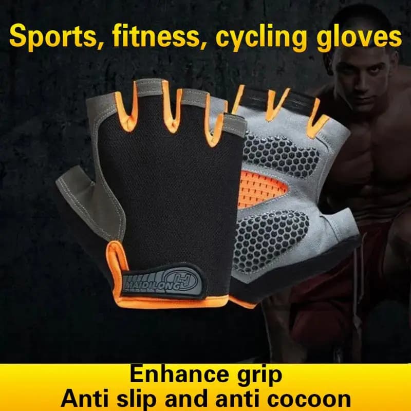 Half Finger Cycling Gloves Men Women Anti Slip Shock Breathable Summer Bicycle Fingerless Sports Gym Training Bike