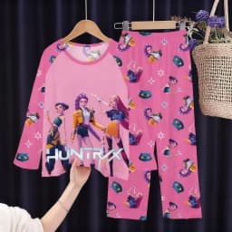 New Spring Pijamas Long Sleeve Print Cartoon Hunter Pajamas Set Kids Boys Girls Sleepwear Nightwear Homewear Clothes Set