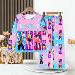 New Spring Pijamas Long Sleeve Print Cartoon Hunter Pajamas Set Kids Boys Girls Sleepwear Nightwear Homewear Clothes Set