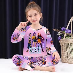New Spring Pijamas Long Sleeve Print Cartoon Hunter Pajamas Set Kids Boys Girls Sleepwear Nightwear Homewear Clothes Set