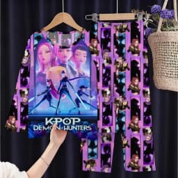 New Spring Pijamas Long Sleeve Print Cartoon Hunter Pajamas Set Kids Boys Girls Sleepwear Nightwear Homewear Clothes Set