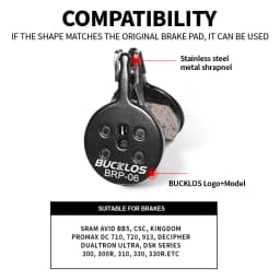 BUCKLOS Resin Disc Brake Pad For SRAM AVID BB5 Wear-resistant Hydraulic Brake Pads MTB Brake Pads for AVID BB5 Cycling Parts