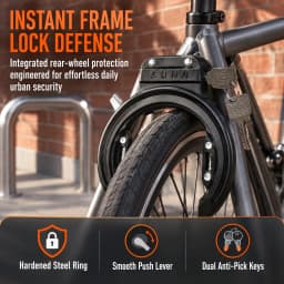 Bicycle Frame Wheel Clamp Lock Maximum Security for Bikes Simple,Fast & Easy To Apply Suitable for Everyday Use,Strong,Reliable