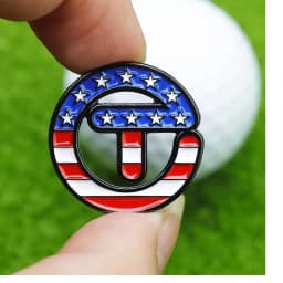 2 pcs USA Themed Stars Stripes Golf Ball Marker with Magnetic Hat Clip Golf Accessories Gift for Golfers Premium Golf Gift