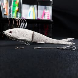 LUREGO 22cm 2-Section Premium Soft Bait - Designed for Both Swimming & Lure Fishing, Includes Double Hooks