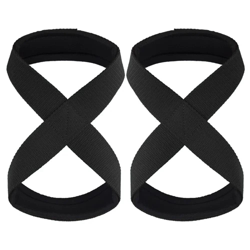 Padded Figure 8 Straps Deadlift Weight Lifting Wrist Straps Power Lifters Workout Pull-ups Horizontal Bar Gym Fitness