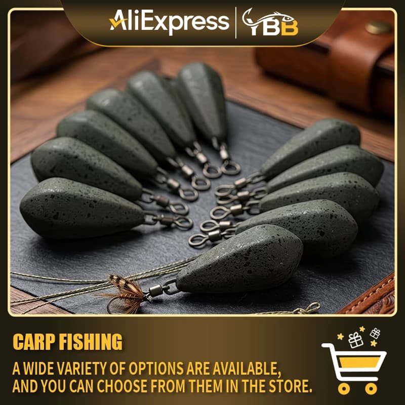 Carp Fishing Inline Sinkers Set 5PCS 42G-128G Lead Weights for Versatile Carp Rig Setup Stable Casting Fishing Tackle