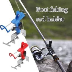 Boat Fishing Rod Holder Adjustable Non Slip Metal Base Clamp on Rod Rest Rack Edges Dock Rod Rest with Clamp Bracket