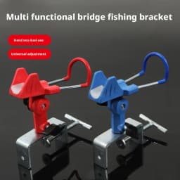 Boat Fishing Rod Holder Adjustable Non Slip Metal Base Clamp on Rod Rest Rack Edges Dock Rod Rest with Clamp Bracket