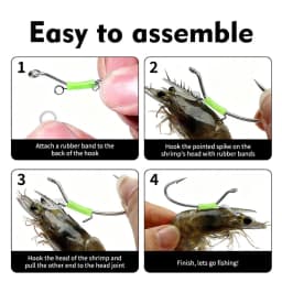 10pcs Luminous Spring-loaded Shrimp Hook Live Shrimp Hooks Stainless Steel Saltwater Live Bait Fishing Hooks Shrimp Walker