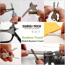 2026 6 in 1 Multifunction Knife Practical Swiss Tech Utili Key Outdoor Screwdriver Bottle Opener Keychain Camping Hiking Tools