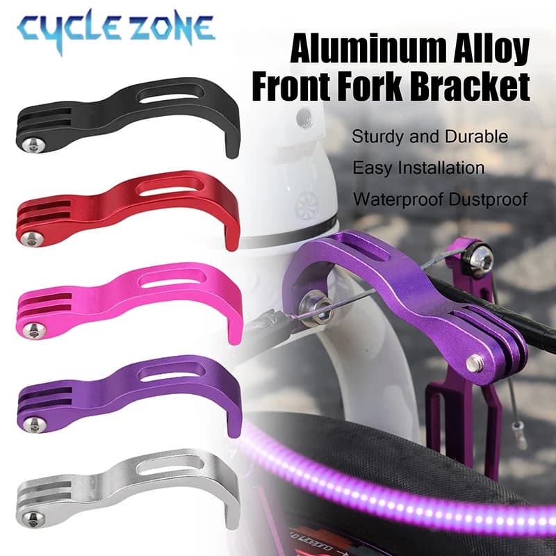 Bike Front Fork Light Holder Adjustable Aluminum Alloy Bracket For GOPRO Sport Camera Headlight Mount Stand Bike Accessories