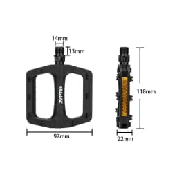 Nylon Bike Pedal Ultralight 9/16" Standard Spindle Cycling Pedal Sealed Bearings Anti-Slip Platform Pedal Enduro Riding