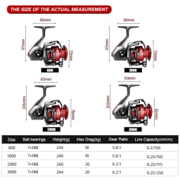MEREDITH Metal Spinning Reel 7+1BB Stainless Steel Bearings 20kg Max Drag Saltwater Fishing Reel ,Suit Saltwater & Freshwater