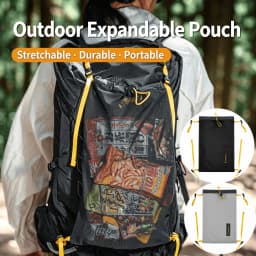 Detachable Backpack Mesh Pouch Multi-use External Expansion Pocket for Hiking Cycling Travel - Storage Bag Backpack Accessory