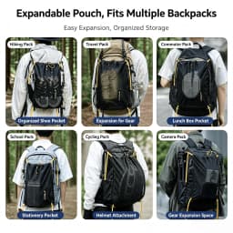 Detachable Backpack Mesh Pouch Multi-use External Expansion Pocket for Hiking Cycling Travel - Storage Bag Backpack Accessory