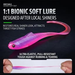 Curly Tail Grub Soft Plastic Lures for Bass, Trout & Panfish, Finesse Ribbon Tail Swimbait for Freshwater Fishing