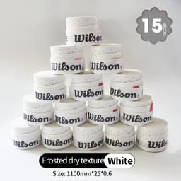 WILSON 15PCS Laminated Perforated Sweatband Tennis Badminton Racket Overgrip Sticky Non-Slip Fishing Rod Strap